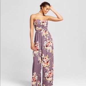 Strapless Floral Jumpsuit